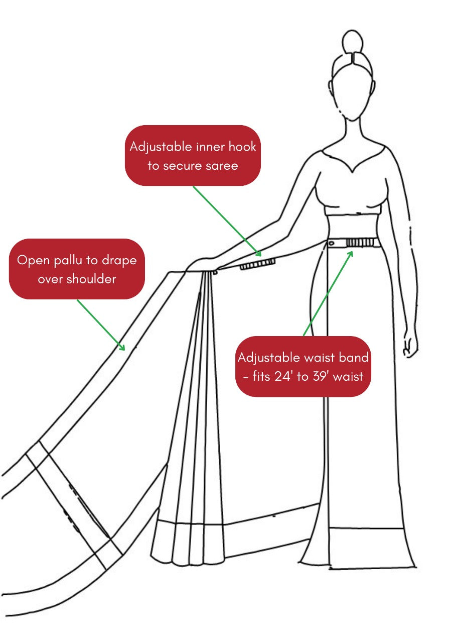 Instant Saree-Badal- Grey/Lime Green- Organza