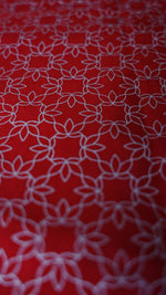 You Complete Me- Printed Modal Silk Saree- Red and Silver