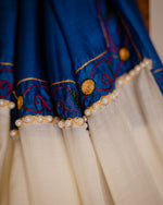 Liva Modal Silk Saree with Handpainted Cheriyal Pallu - Azure